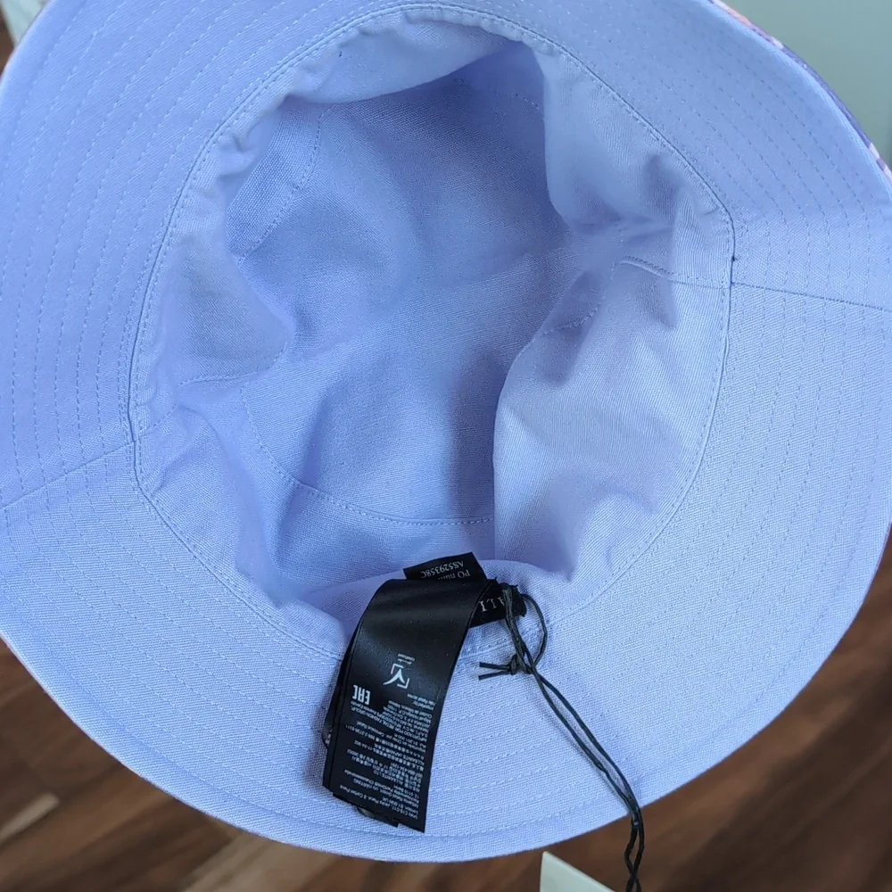 All Saints Solar Camp Embroidered Logo Cotton Canvas Bucket Hat One Size Nwt❤️